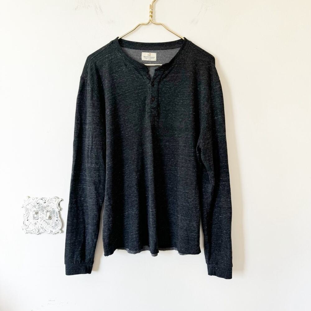 Marine Layer Charcoal Gray Double Layer Henley L - image 2